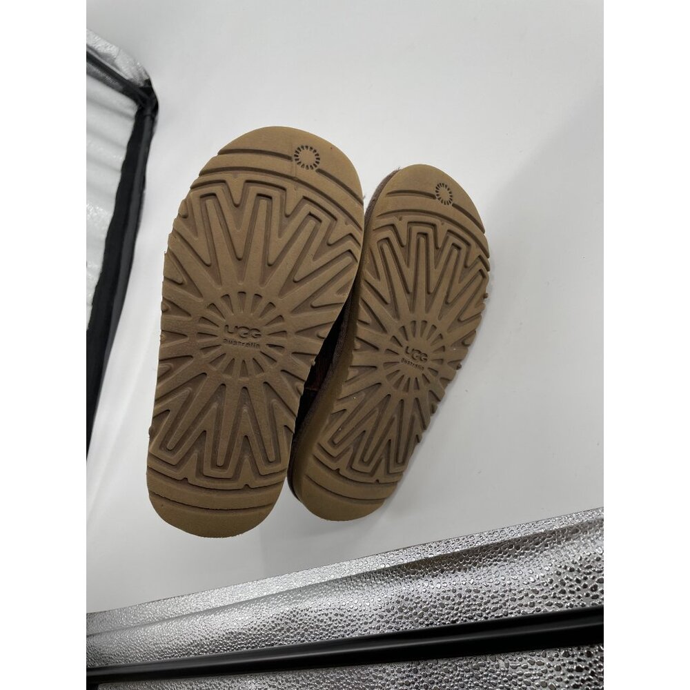 UGG Australia Kids 2 Kensington Brown Leather Mid-Calf Boots Shearling Lined - Picture 7 of 10
